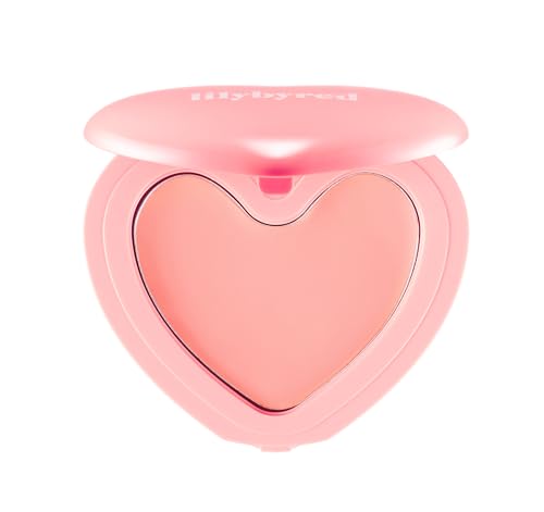 lilybyred Luv Beam Cheek Balm | Heart-Shaped Korean Cream Blush, Semi-Matte Finish, Long-Lasting, Blendable & Buildable, Soft Creamy Texture, Lightweight, Natural Flush, 0.12 oz. (06 Fliuffy Peach)