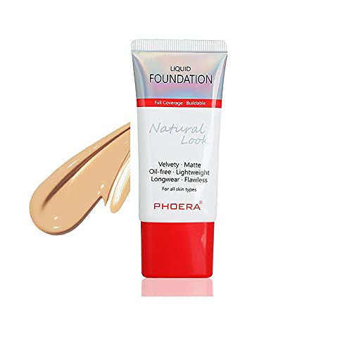 Aquapurity Phoera Full Coverage Foundation New Formula Waterproof Long Lasting Oil Free Velvet Matte Liquid Foundation For Oily