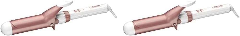 Conair Double Ceramic 1-Inch Curling Iron | Classic Curls | White/Rose Gold