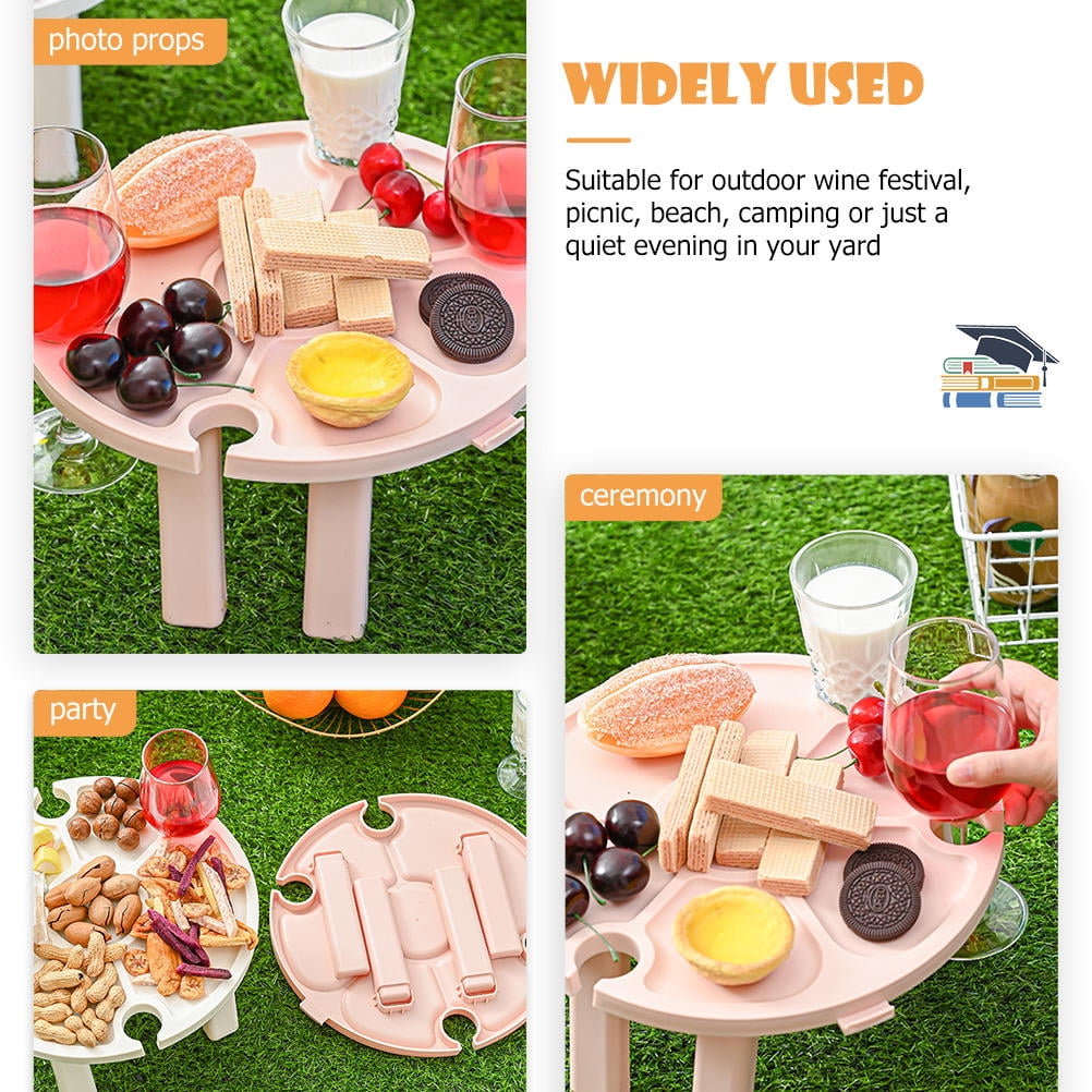 Raindrops Square Pink Plastic Table 1Pcs 11.8X11.8X5.5In Picnic Style Outdoor Furniture