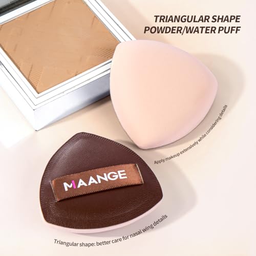 MAANGE 16PCS Makeup Brush Set Travel Makeup Brushes for Liquid Powder Contour Concealer Cream Cosmetics Blending Eyeshadow Eyeliner (Coffee)