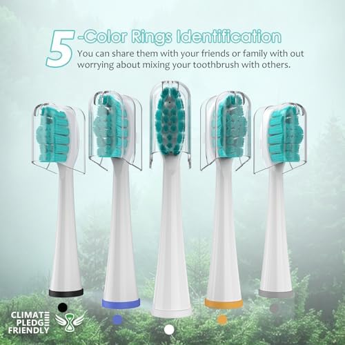 Replacement Heads for Waterpik Sonic Fusion 2.0, Extra-Large Size Flossing Toothbrush Head fit for Water pik SF-01 SF-02 SF-03 SF-04 (White, 5 Count)