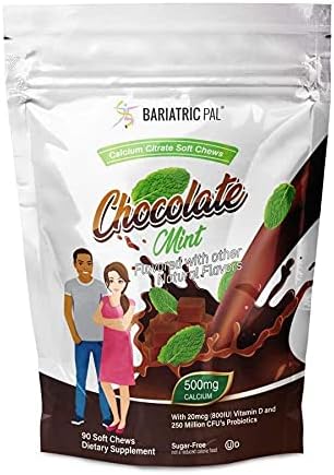 BariatricPal 90-Day Bariatric Vitamin Bundle (Multivitamin ONE 1 per Day! Capsule with 45mg Iron and Calcium Citrate Soft Chews 500mg with Probiotics - Chocolate Mint)