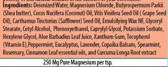 Magnesium Cream for Headache, Migraines, Muscle Soreness, Cramps Relief with Shea Butter, Coconut Oil, Aloe, Vitamin E - Magnesium Cream for Calm & Relaxation - Peperminty Scent - 4fl oz - USA Made