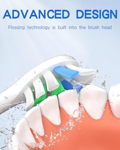 Replacement Heads Compatible with Waterpik Sonic Fusion 2.0, Flossing Brush Head Fit for Waterpik SF-01W SF-02W and 2.0 SF-03 SF-04-8 Pack White