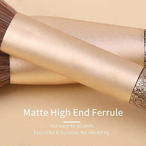 Natural Hair Makeup Brush Set Professional, Sable Makeup Brushes Set with Case, Natural Hair Brushes Makeup Set, Glitter Make up Brushes Set Professional, Natural Makeup Brushes - ORRA, Black