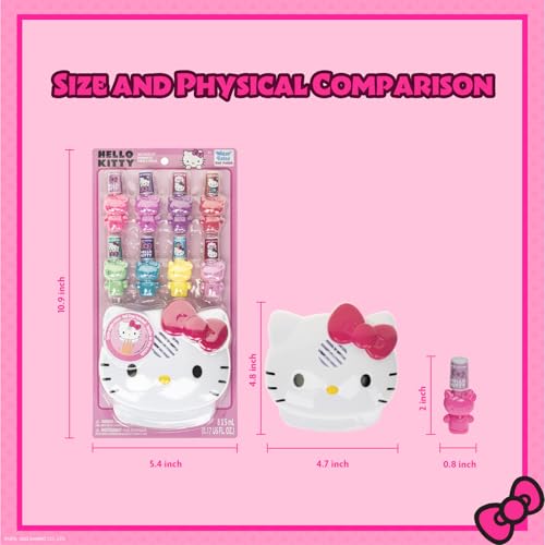 Townley Girl Hello Kitty and Friends 8 Pack Non-Toxic Peel-Off Shimmer and Opaque, Water-Based Safe Nail Polish Set with Nail Dryer for Kids, AA Batteries Not Included, Ages 3 and Up