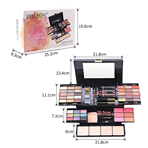Pure Vie 54 Color All-in-One Holiday Gift Makeup Set Cosmetic Essential Starter Bundle Include Eyeshadow Palette Lipstick Concealer Blush Mascara Foundation Face Powder - Makeup Kit for Women Full Kit