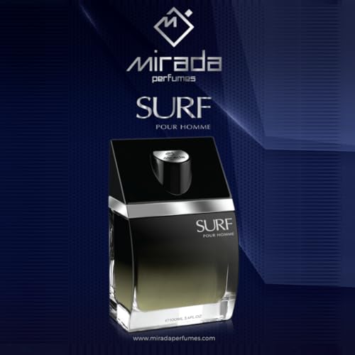 Surf Pour Homme, Men's Eau de Parfum (EDP) 3.4 FL. Oz (100ml), Men’s Perfume with Notes of Citrus, Lemon, Lavender, Green, Marine