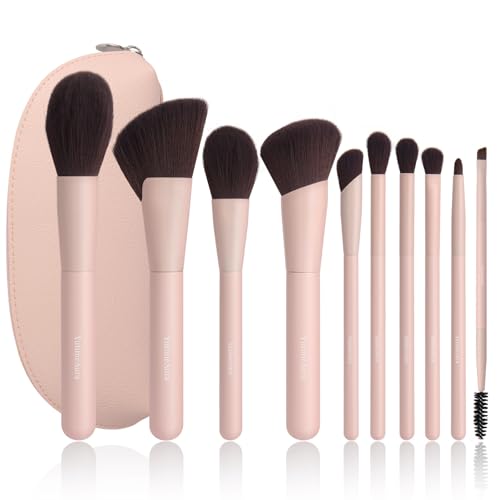 Makeup Brushes 10pc, Makeup Brush Set Foundation Bronzer Contour Eyeshadow Blush Concealer Make Up Brushes