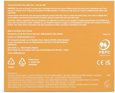 Honeysticks Kids Bubble Bath 3 Pk (Blue, Red, Yellow): Non-Toxic, Plant Based, Non Irritating - Changes Water Color and Creates Super Foaming Bath Bubbles - Safe for Toddlers 1-3, Kids 4-8, Bath Toys