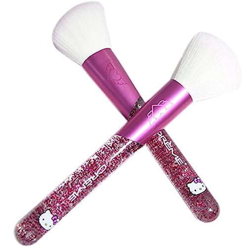 The Creme Shop Hello Kitty Luv Wave Brush Collection - Versatile & Silky-Soft Makeup Brushes - Precise Shader, Blending Brush, Angled Detailer, Blush Brush, Powder Brush - Durable & Easy to Wash - Set