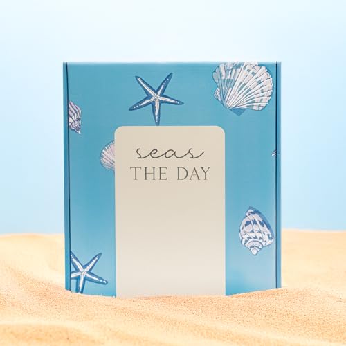 Self Care Gifts for Women. 15pc Gift Box Filled with Ocean Themed Beach Lover Gifts for Her. Thinking of You, Surgery Wellness Kit, Get Well Soon Basket, Birthday Package for Woman