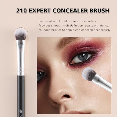 Makeup Brush Set 4PCS Professional Makeup Brushes for Foundation, Blush, Eyeshadow & Under Eye Concealer Blending – Portable Cosmetic Kit with BlackTravel Case for Daily Touchups