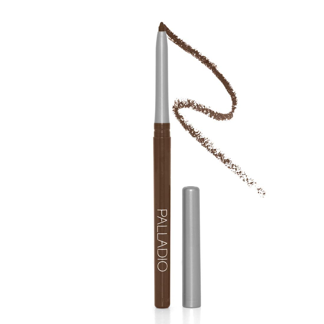 Palladio Retractable Waterproof Eyeliner, Richly Pigmented Color and Creamy, Slip Twist Up Pencil Eye Liner, Smudge Proof Long Lasting Application, All Day Wear, No Sharpener Required, Black Brown