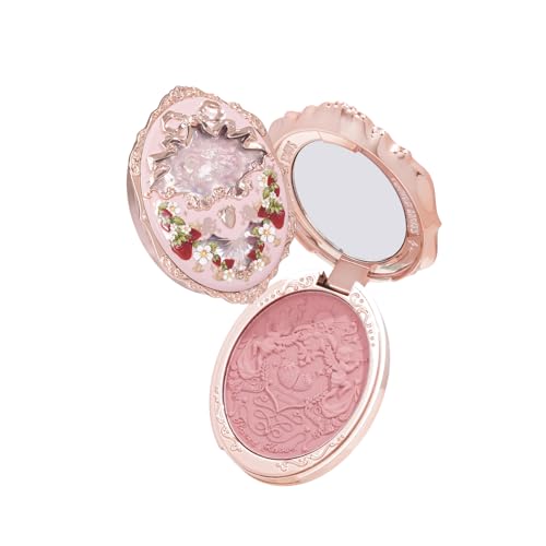 Flower Knows Strawberry Rococo Embossed Blush,Pink Matte Finish,Buildable & Blendable Makeup Blush for cheeks,Soft & Long-lasting for Girls & Women(03 Classic Ballet, 5g)
