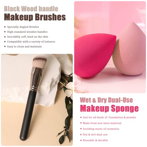 All in One Makeup Kit, Makeup Set Includes 12 Colors Eyeshadow, Foundation & Primer, Lipsticks, Eyeliner, Mascara, Contour Stick, Brow Soap, Makeup Brush & Sponges, Make Up Gift Kit for Women & Teens