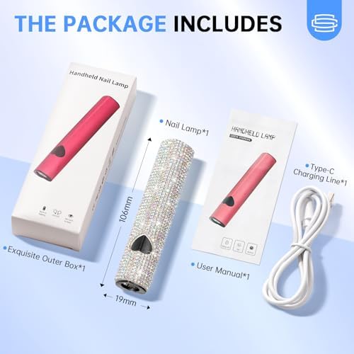 UV Light for Gel Nails, Handheld UV Nail Lamp, Portable LED Nail Lamp, Mini Nail Dryer, USB Nail Light for Fast Curing, White