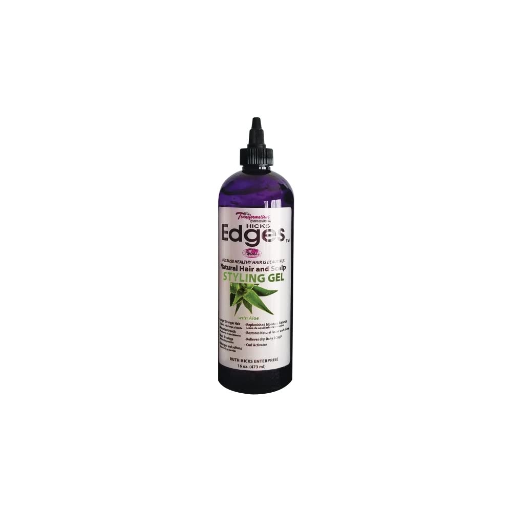 Hicks Edges Natural Hair and Scalp Styling Gel with Aloe - 16 oz
