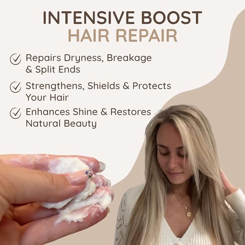 VITAMINS hair cosmetics Keratin Hair Mask – Deep Repair Conditioner with Biotin & Castor Oil - For Damaged, Dry, Curly, Straight, Thin & Fine Hair - Intense Collagen Protein Treatment