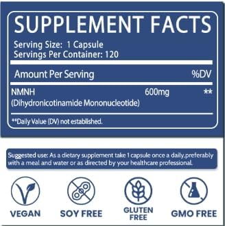 NMNH Supplement for Anti-Aging Breakthrough - Boost NAD+ Levels NMNH Liposome 120 Capsules