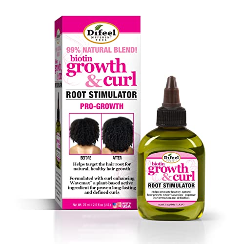 Difeel Growth & Curl Biotin Pro-Growth Root Stimulator 2.5 Oz. - Curly Hair Deep Treatment, Hair Root Treatment For Curly Hair
