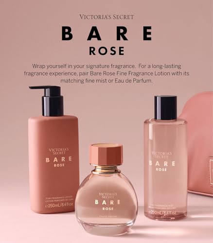 Victoria's Secret Bare Rose Eau de Parfum, Notes of Pear Skin, Rosa Centifolia & Sheer Woods, Perfumes for Women (1.7 oz)