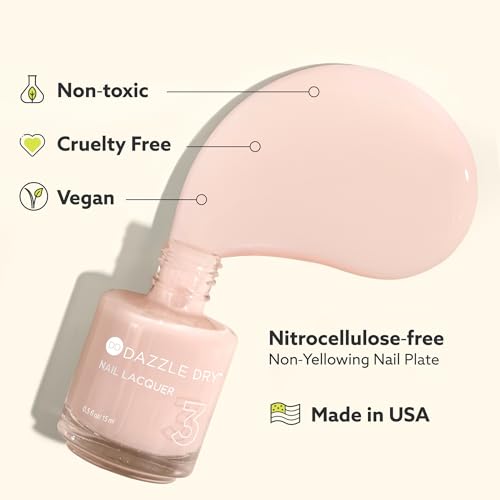 Dazzle Dry Nail Lacquer (Step 3) - Less is Mauve - A full coverage light, blushing mauve. (0.5 fl oz)