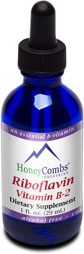 HoneyCombs Vitamin B2 (Riboflavin) Drops - 1 Fl Oz + Vitamin B1 (Thiamine) Drops- 1 Fl oz