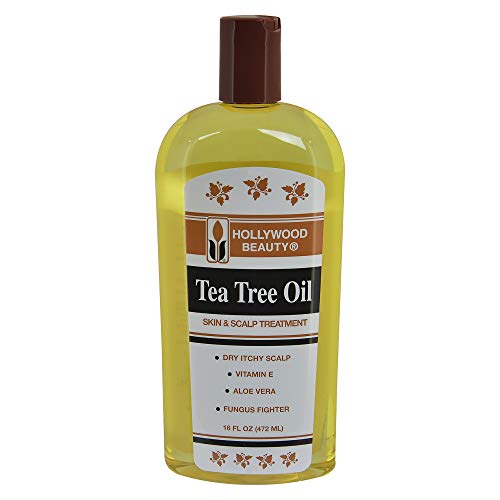 Hollywood Beauty Tea Tree Oil, 16Oz Bottle, Hair, Skin & Scalp Treatment, Moisturizes Dry, Itchy Scalp, Hair Hot Oil Treatment,