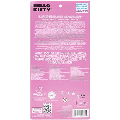 Townley Girl Hello Kitty and Friends 8 Pack Non-Toxic Peel-Off Shimmer and Opaque, Water-Based Safe Nail Polish Set with Nail Dryer for Kids, AA Batteries Not Included, Ages 3 and Up