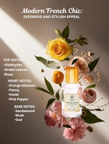 PREparfume From France Blanche Musk for Women 30ml β Fresh Floral Aldehyde Scent From France β Luxury Fragrance with Aldehydes, Rose β Long Lasting Perfume With Tea Leaves Notes