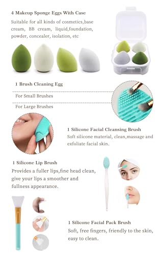 Makeup Brushes 30 Pcs Makeup Kit,Foundation Brush Eyeshadow Brush Make up Brushes Set (Green, 30 Piece Set Large)