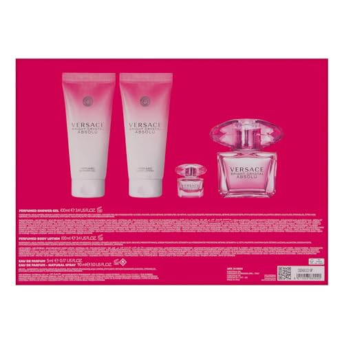 Versace BRIGHT CRYSTAL ABSOLU 4 PIECE GIFT SET - 3.4 OZ PERFUMED