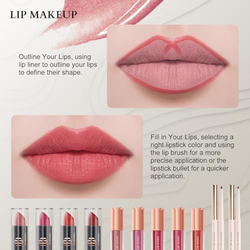 Color Nymph Professional Makeup Kits For Girls, Teenage Girls Makeup Kit with Storage Case Make Up Kit For Women Cosmetics Full Kit, Individual Packing Eyeshadow Blush Lipstick Mascara etc -Gold