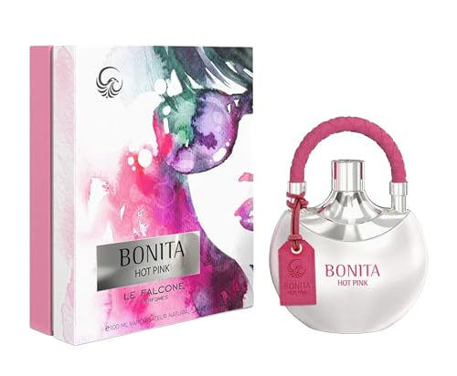 Hot Pink Bonita Eau de Parfum for Women, Floral Scent, 3.4 Fl Oz Glass Bottle