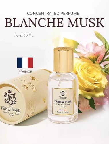 PREparfume From France Blanche Musk for Women 30ml β Fresh Floral Aldehyde Scent From France β Luxury Fragrance with Aldehydes, Rose β Long Lasting Perfume With Tea Leaves Notes