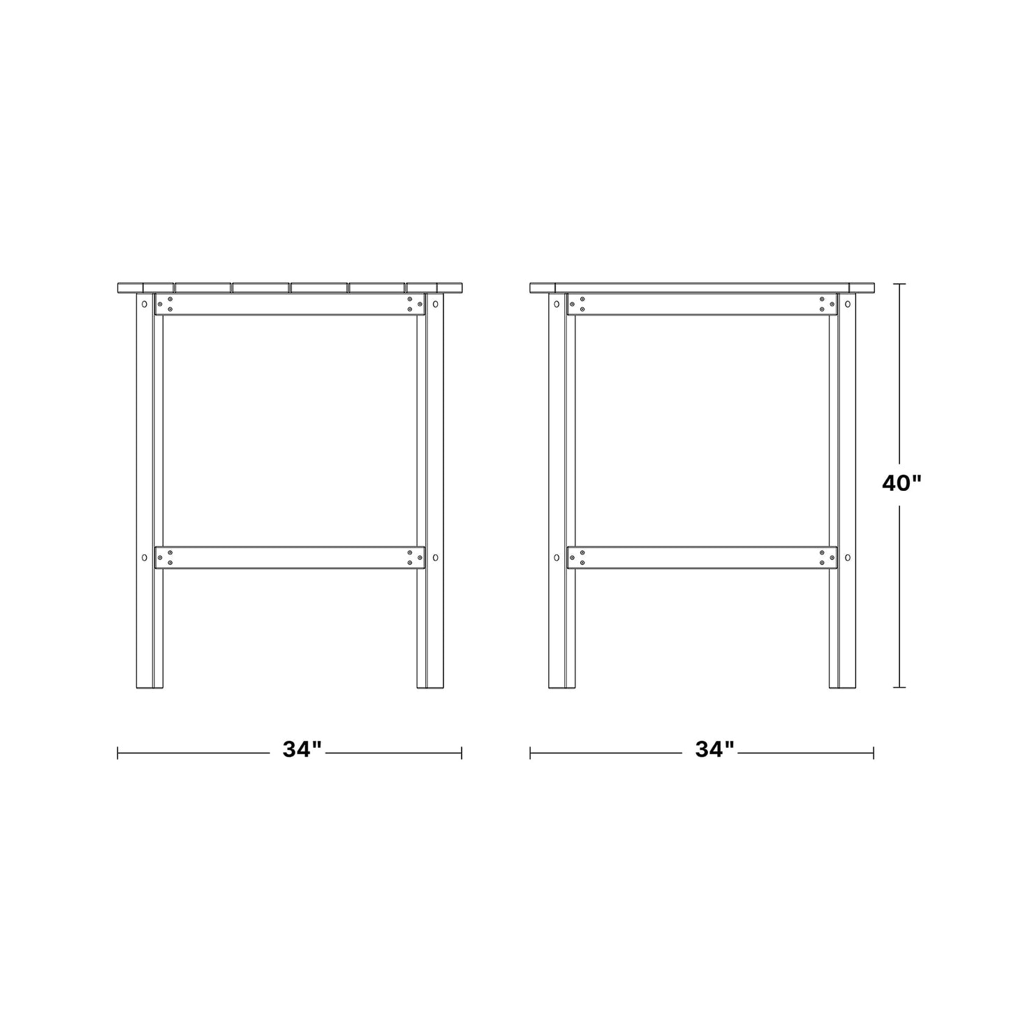 Wildridge Classic 40" High Bar Table, Dark Gray - Outdoor Weather Resistant Recycled Plastic Furniture for Patio
