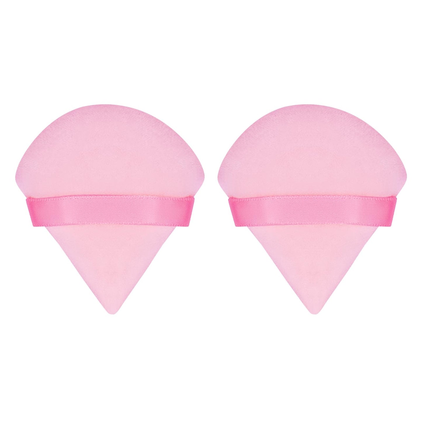 Flytianmy 2Pcs Triangle Powder Puffs, Face Makeup Puff For Body Loose Powder Beauty Makeup Tool Pink