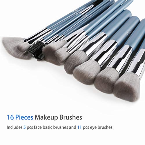 Makeup Brushes Makeup Brush Set, BESTOPE PRO Makeup Brushes Kit, 16Pcs Professional Makeup Brush Set for Eye and Face, Foundation Powder Concealers Blush Eyeshadow Brush Make UP Brushes Kit Blue