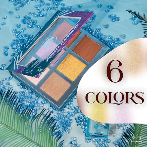 Profusion Cosmetics Jurassic Paddock Playground 6 Shade Face Palette, Achieve Stunning Look with Effortless Luminosity for Radiant and Glamorous Finish