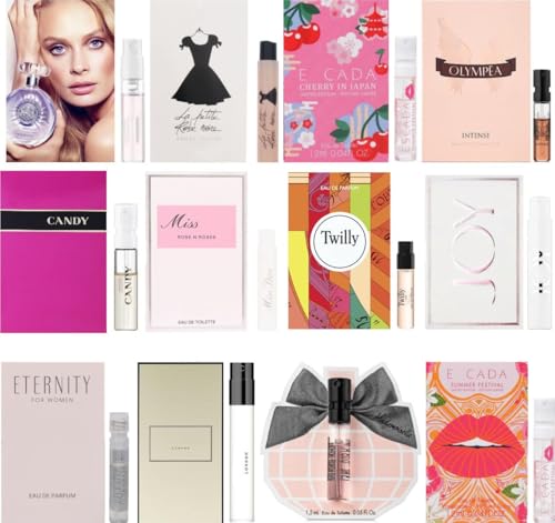 Women's Designer Perfume Sampler Lot Discovery Set x 9 Sample Vials - High End Fragrance Samples for Women, 9 Piece Set