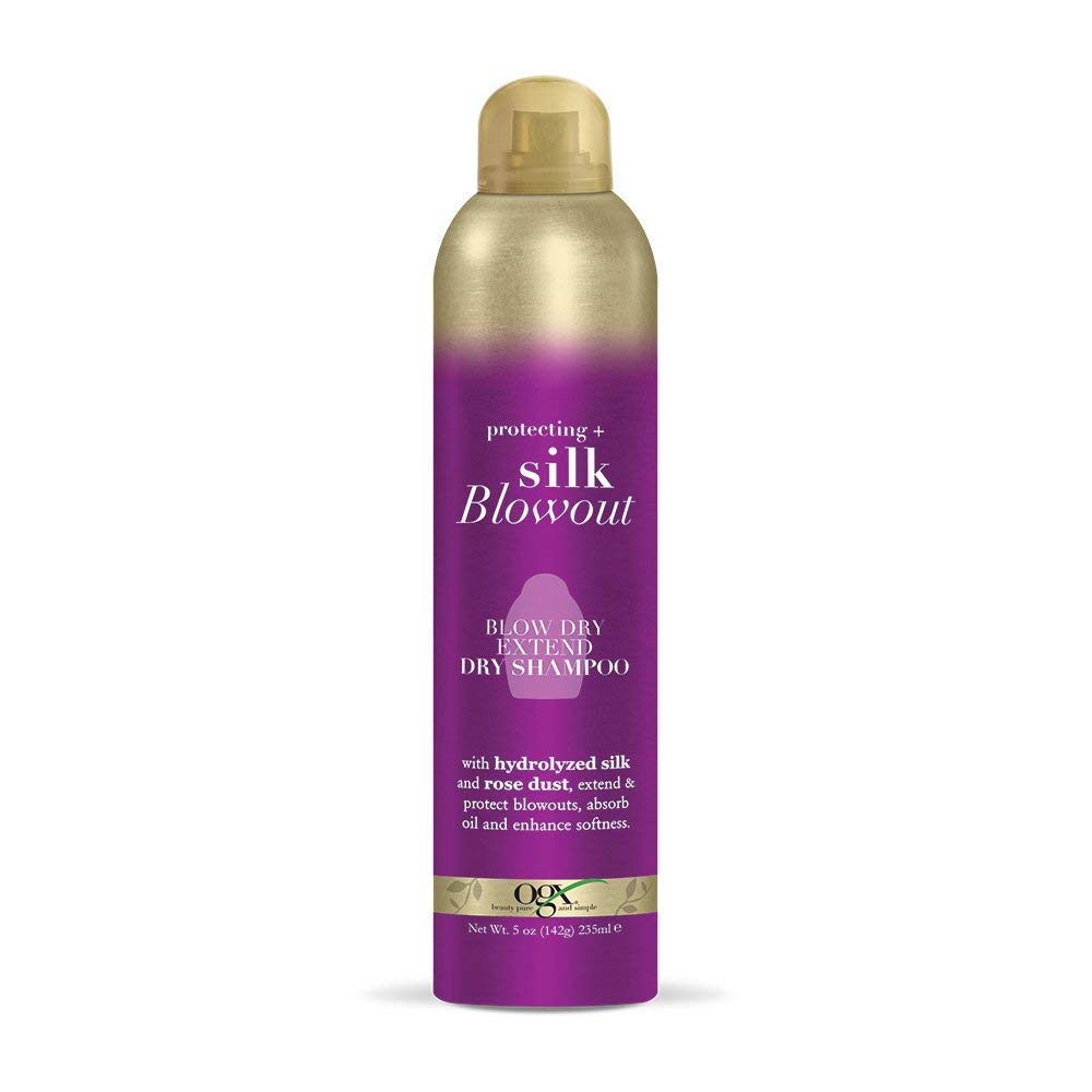 OGX Blow Dry Extend Dry Shampoo, Protecting + Silk Blowout, Purple, 5.0 Ounce