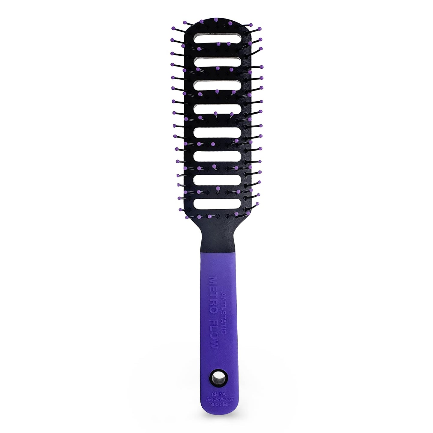 Spornette Anti Static Vent Brush #9000-MF (PURPLE) Styling, Smoothing, Straightening & Blow Drying Hair Quickly With No Static -