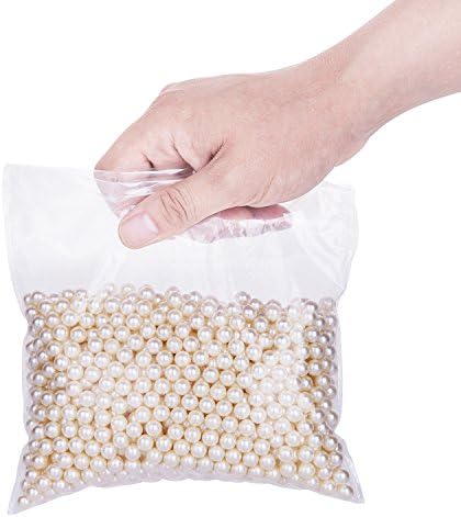 Makeup Beads for Brushes, Art Faux Pearls, HBlife 1100-Piece Round Pearl Beads to Hold Makeup Brush, Lipstick, Mascara, Eyeliner, 8mm (Beige)