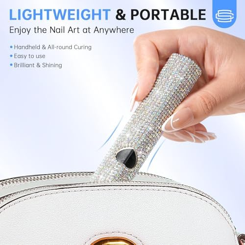 UV Light for Gel Nails, Handheld UV Nail Lamp, Portable LED Nail Lamp, Mini Nail Dryer, USB Nail Light for Fast Curing, White