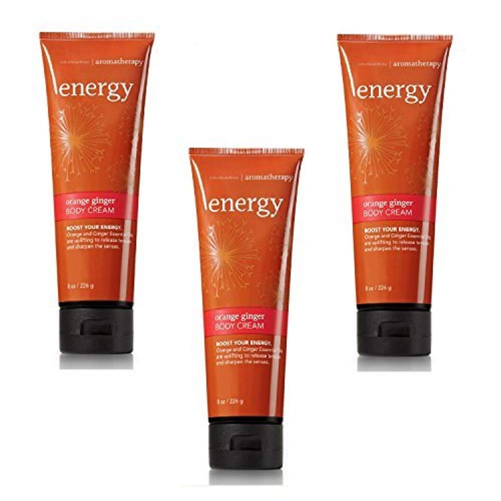 Bath & Body Works Aromatherapy Energy, Orange Ginger Body Cream 8 Oz. - 3 Pack