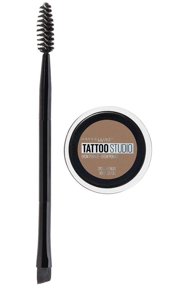 Maybelline New York Tattoostudio Brow Pomade Long Lasting, Buildable, Eyebrow Makeup, Light Blonde, 0.106 Ounce