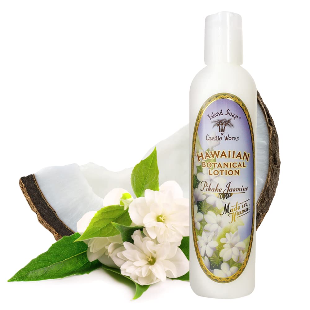 Island Soap and Candle Works Jasmine Scented Body Lotion for Men and Women - Paraben Free Body Moisturizer - Hydrating Hawaiian