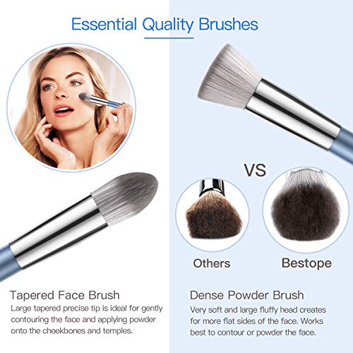 Makeup Brushes Makeup Brush Set, BESTOPE PRO Makeup Brushes Kit, 16Pcs Professional Makeup Brush Set for Eye and Face, Foundation Powder Concealers Blush Eyeshadow Brush Make UP Brushes Kit Blue